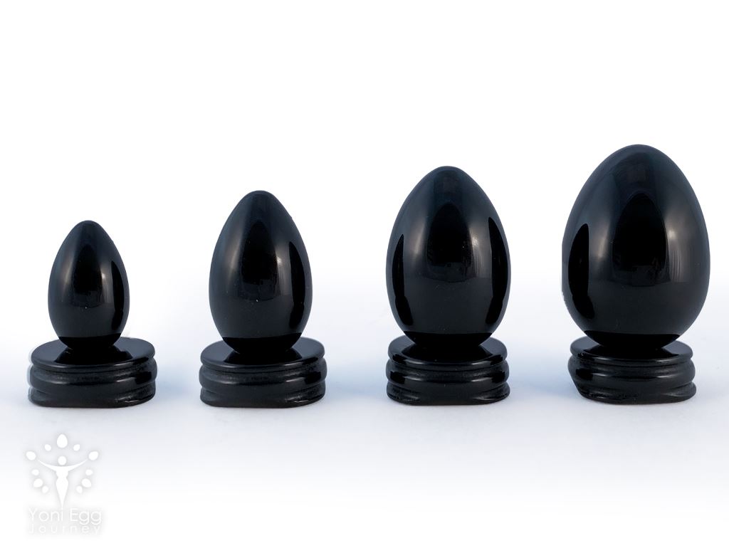 Black Onyx Yoni Egg "Strength and Support " Yoni Egg Yoni Egg Journeys Set of 4 Drilled