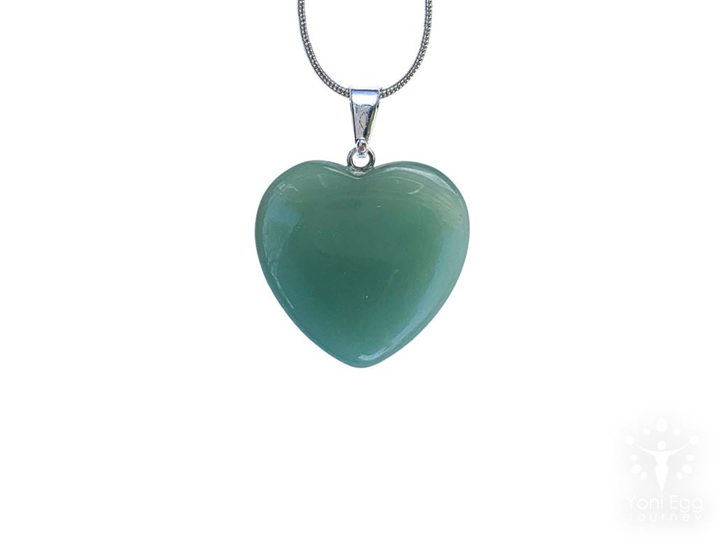 Green Aventurine Heart Shaped Necklace "Well Being and Adventure" Jewelry YE Journeys