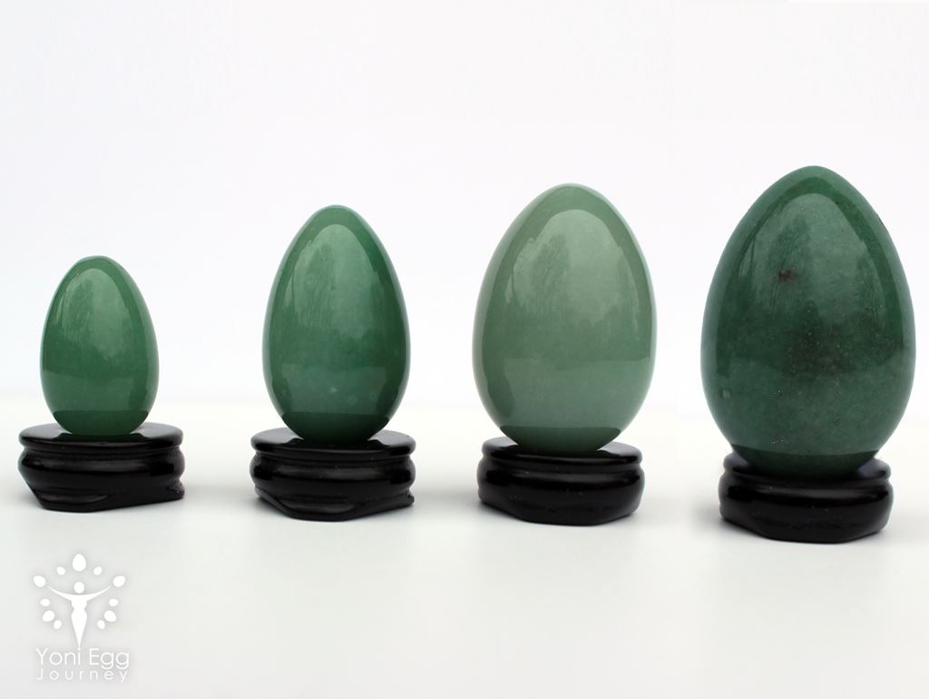 Green Aventurine Yoni Egg "Adventure" Yoni Egg Yoni Egg Journeys Set of 4 Drilled