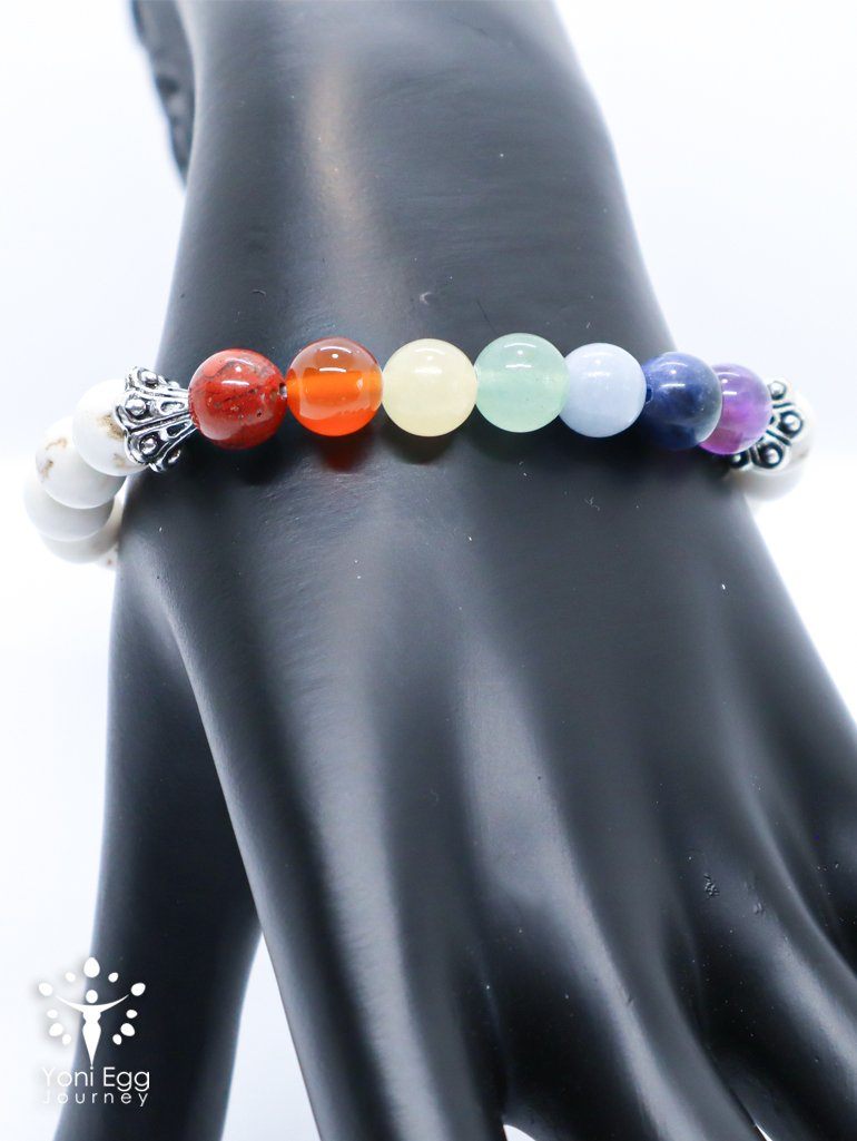 All 7 Chakras Balancing Bracelet with Howlite Jewelry YE Journeys 