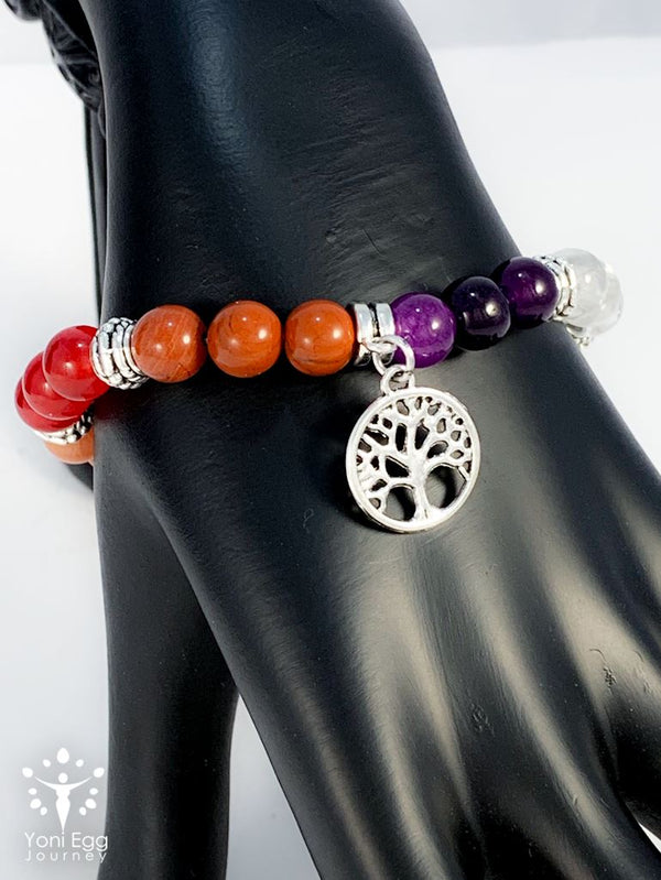 Natural 7 Chakra Healing Lava Stone Leather Bracelet – Aum Chakra