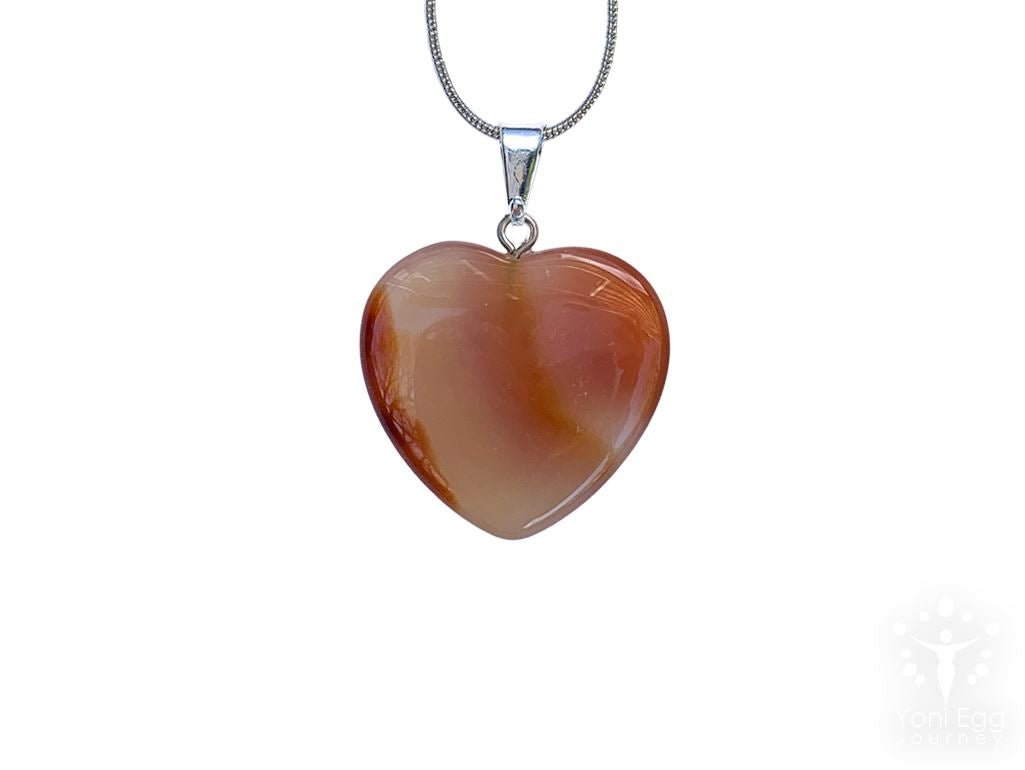 Carnelian Heart Shaped Necklace "Creation and Manifestation" Jewelry YE Journeys 