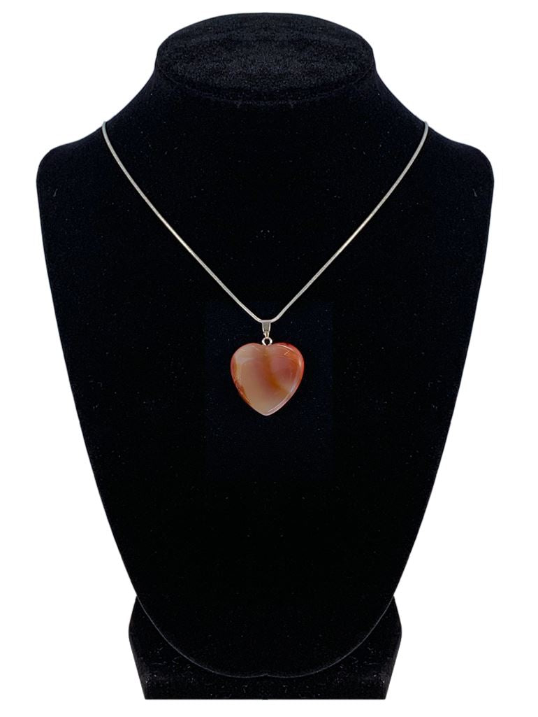 Carnelian Heart Shaped Necklace "Creation and Manifestation" Jewelry YE Journeys 