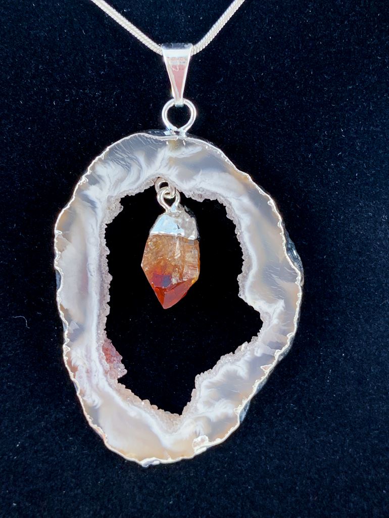 Citrine in Natural Agate "All 7 Chakras Balancing" Necklace Jewelry YE Journeys 
