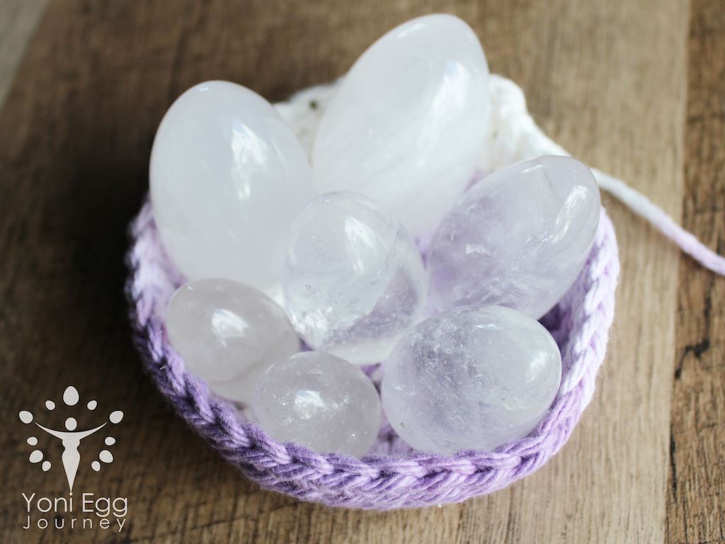 Clear Milky Quartz Yoni Egg "Fulfillment" Yoni Egg Yoni Egg Journeys 