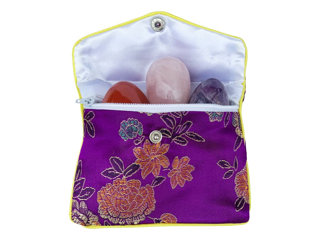 Embroidered Yoni Egg Envelop Bag Yoni Egg Bag YE Journeys Purple 