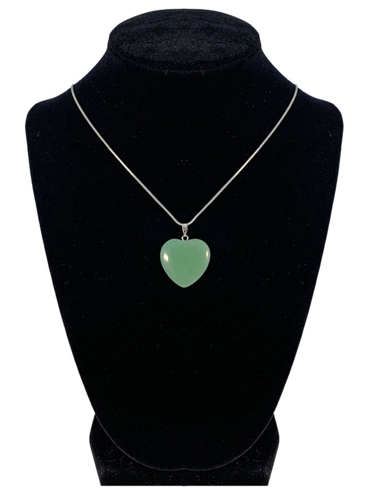 Green Aventurine Heart Shaped Necklace "Well Being and Adventure" Jewelry YE Journeys 