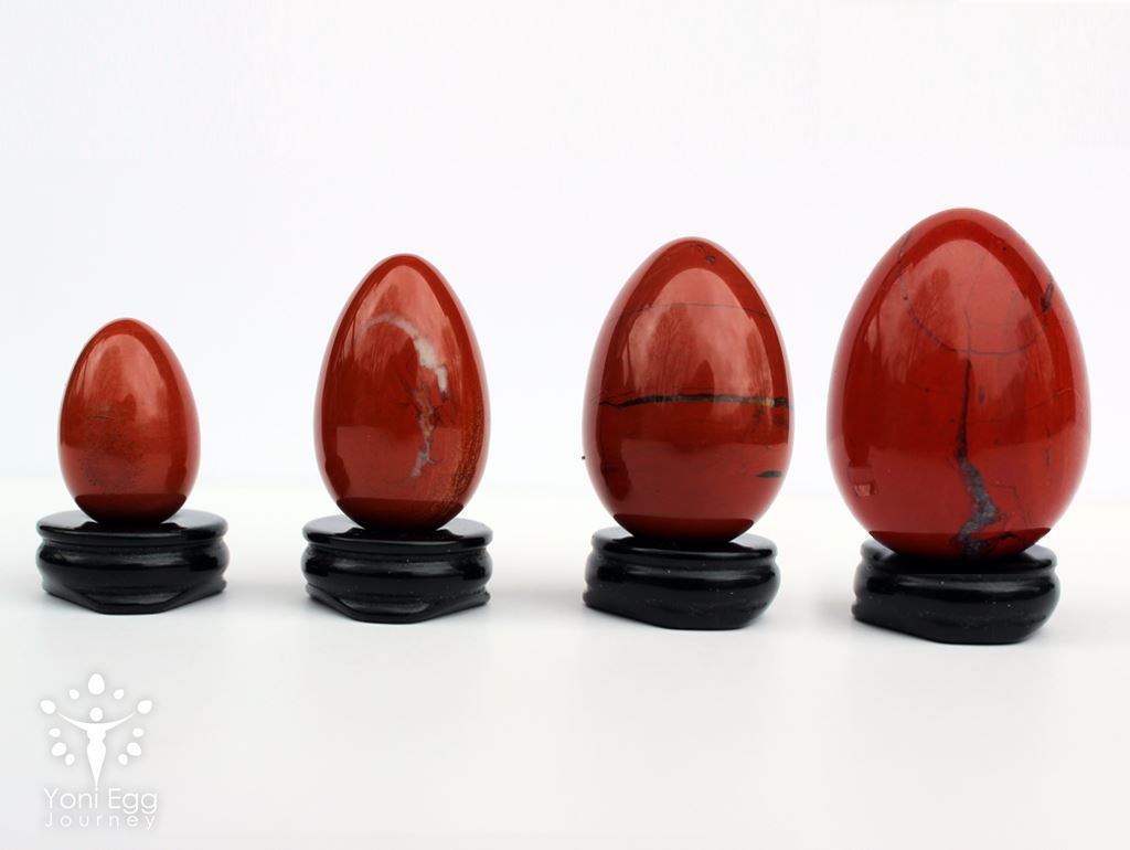 Red Jasper Yoni Egg "Tantra and Tranquility" Yoni Egg Yoni Egg Journeys Set of 4 Drilled 