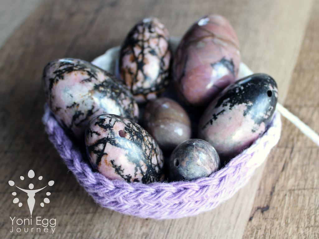 Rhodonite Yoni Egg "Centering and Love Energy" Yoni Egg Yoni Egg Journeys 