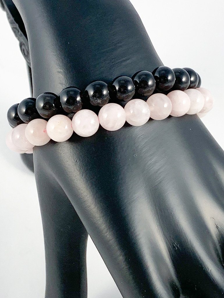 Rose Quartz and Obsidian Bracelet Reignite Love Jewelry YE Journeys 