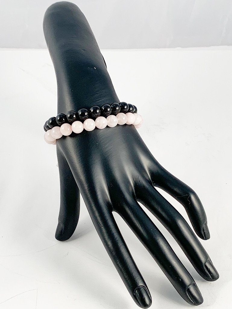 Rose Quartz and Obsidian Bracelet Reignite Love Jewelry YE Journeys 