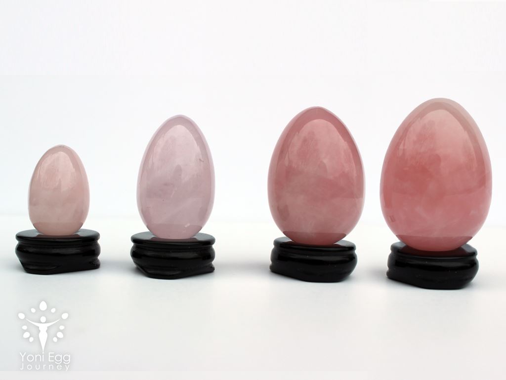 Rose Quartz Yoni Egg "Love and Harmony" Yoni Egg Yoni Egg Journeys Set of 4 Drilled 