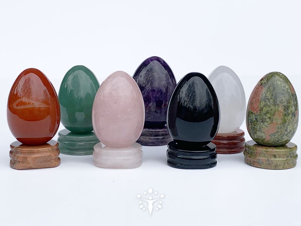 Round Natural Gemstone Stand Yoni Egg Stand YE Journeys 