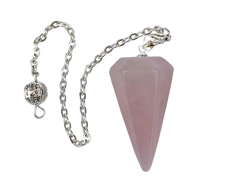 Sacred Hexagon Point Pendulum Pendulum YE Journeys Rose Quartz 