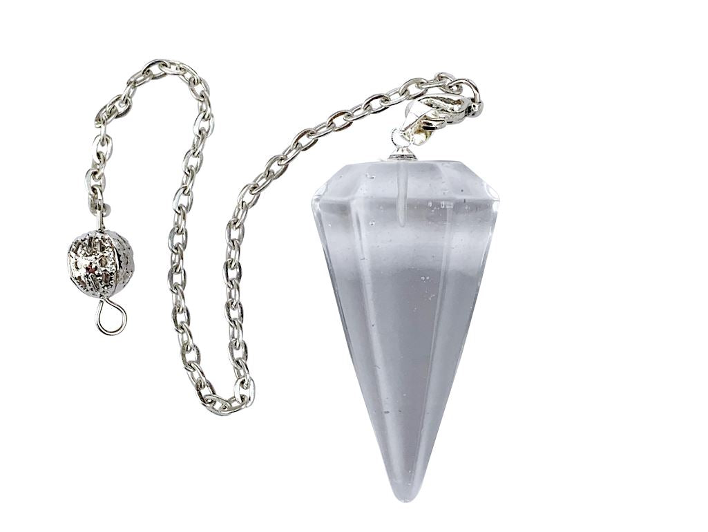 Sacred Hexagon Point Pendulum Pendulum YE Journeys Clear Quartz 