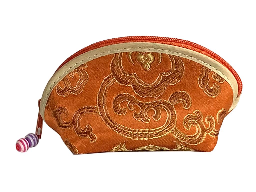 Silk Embroidered Yoni Egg Pouch Bag Yoni Egg Bag YE Journeys Orange 