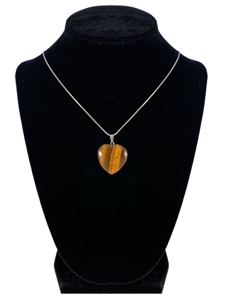 Tiger Eye Heart Shaped Necklace "Self Confidence and Power" Jewelry YE Journeys 
