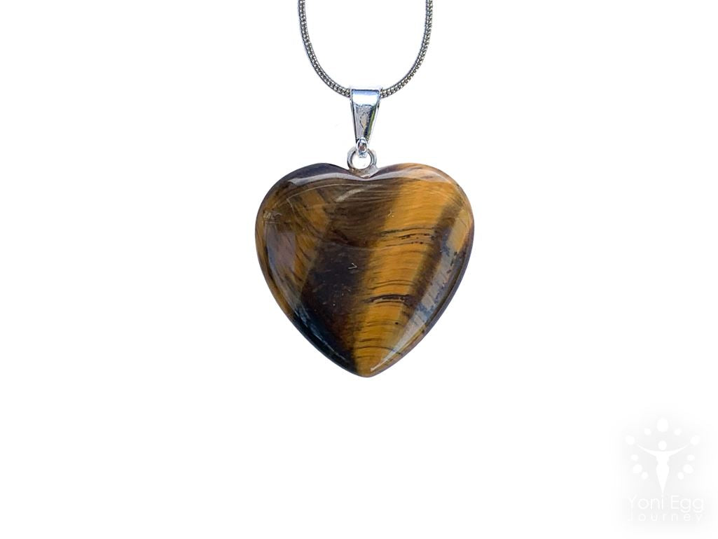 Tiger Eye Heart Shaped Necklace "Self Confidence and Power" Jewelry YE Journeys 