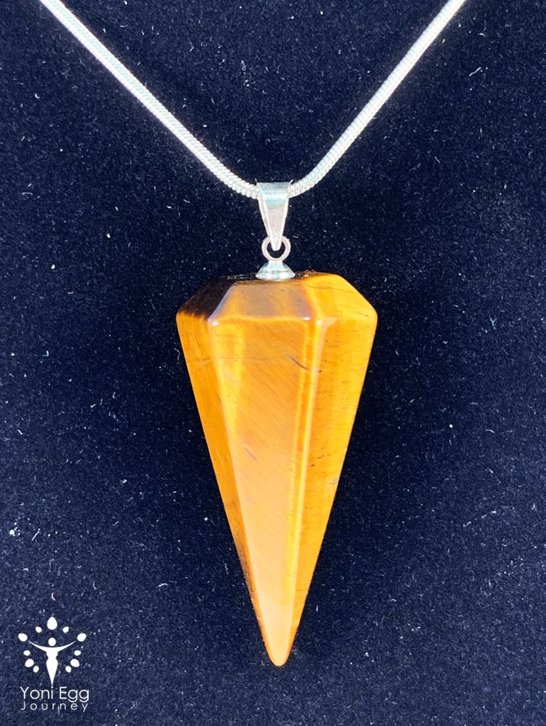 Tiger Eye Hexagonal Pyramid Shaped Necklace Jewelry YE Journeys 